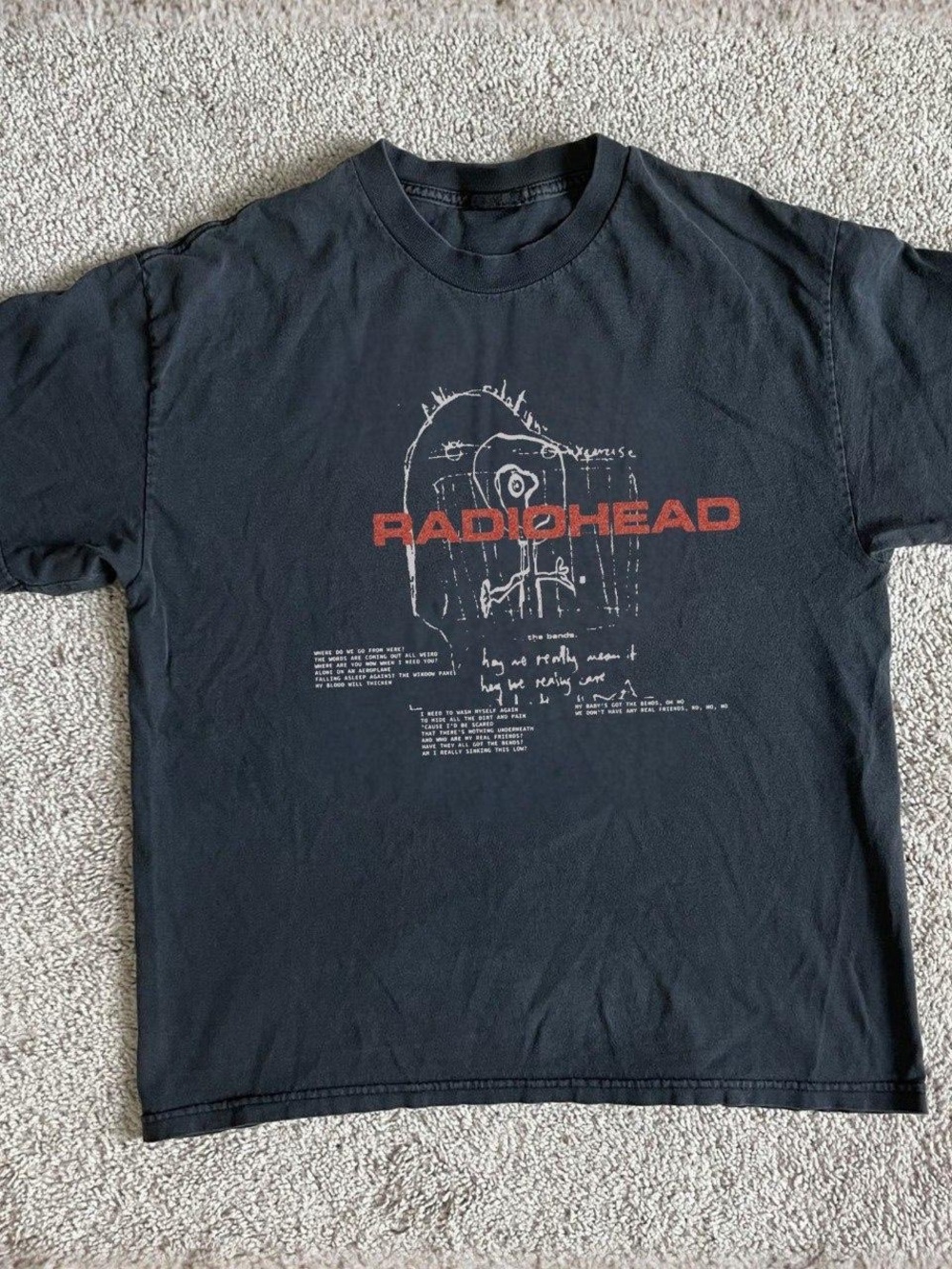Gildan Black Radiohead Graphic Tee with Red Logo